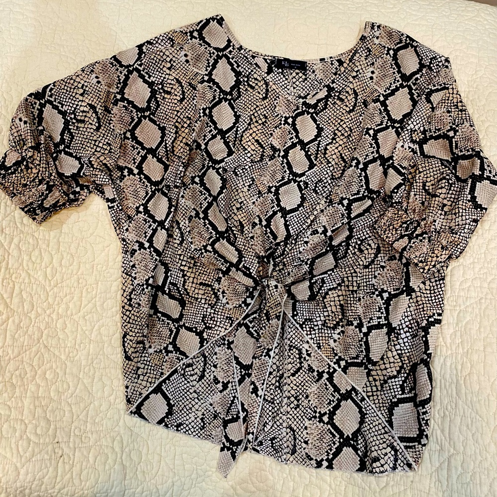 KLD snake print top, size small